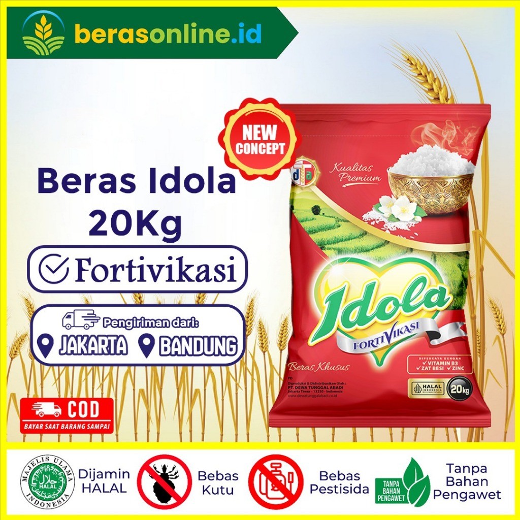 

Beras Online - Beras 20kg Idola Pulen Wangi Beras Fortivikasi