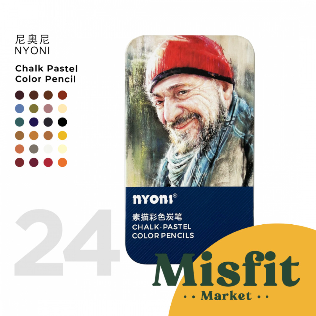 

NYONI N2830 Charcoal Chalk Pastel Color Pensil 24 Set Pensil Warna Arang