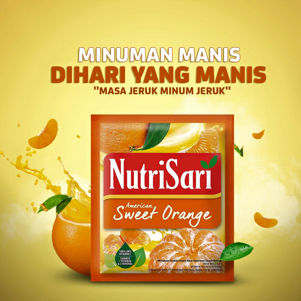 

Classica2106 Nutrisari American Sweet Orange 10 Sachet - Minuman Serbuk Rasa Jeruk