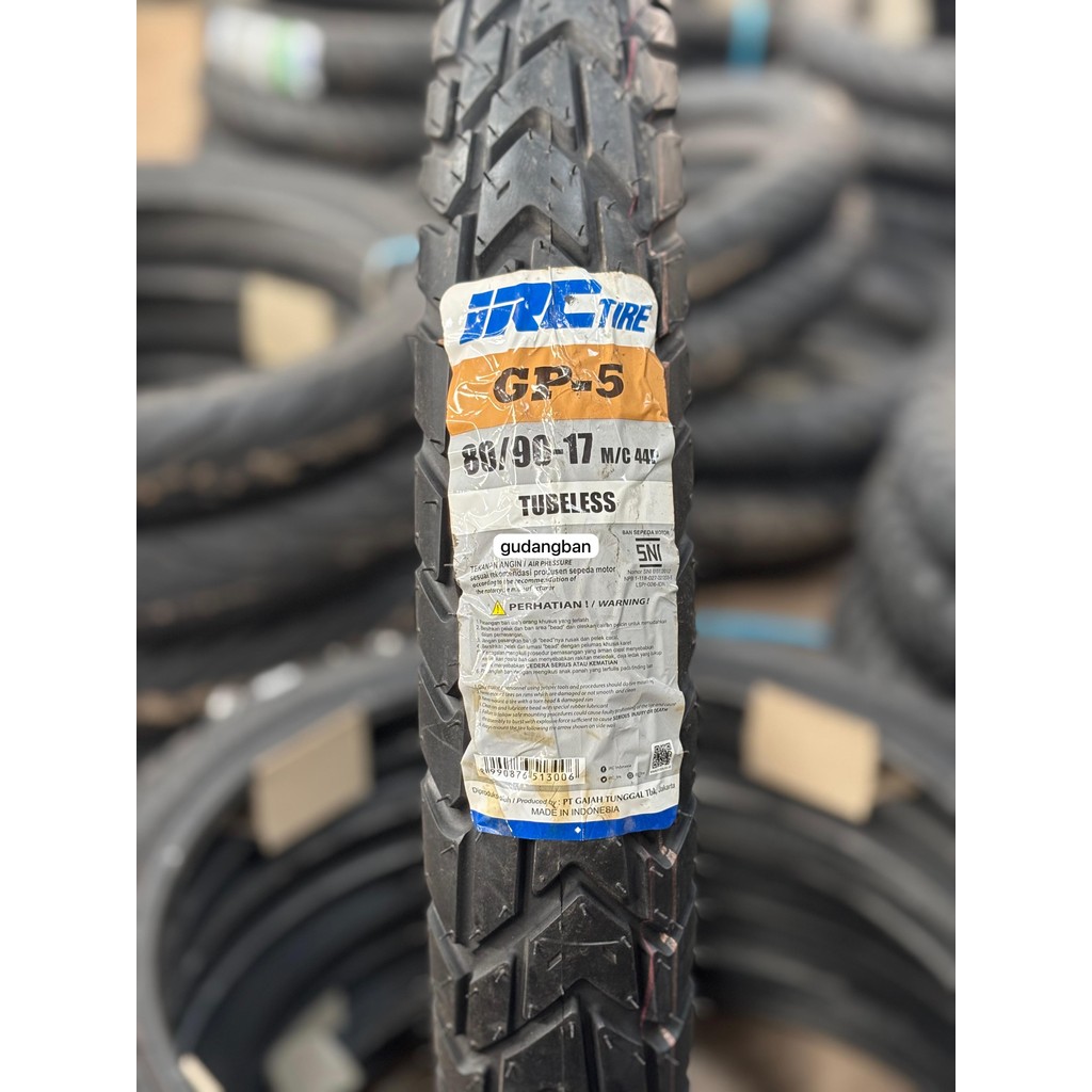 ( GP5 - RING 17 ) GP5 UK 80 90 17 BAN LUAR IRC GP5 TUBELESS COCOK UNTUK BEBEK