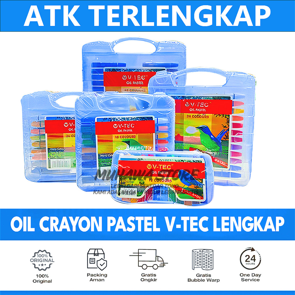 

CRAYON OIL PASTEL V-Tec isi 12 18 24 36 48 Warna - Krayon Pastel Oil VTEC
