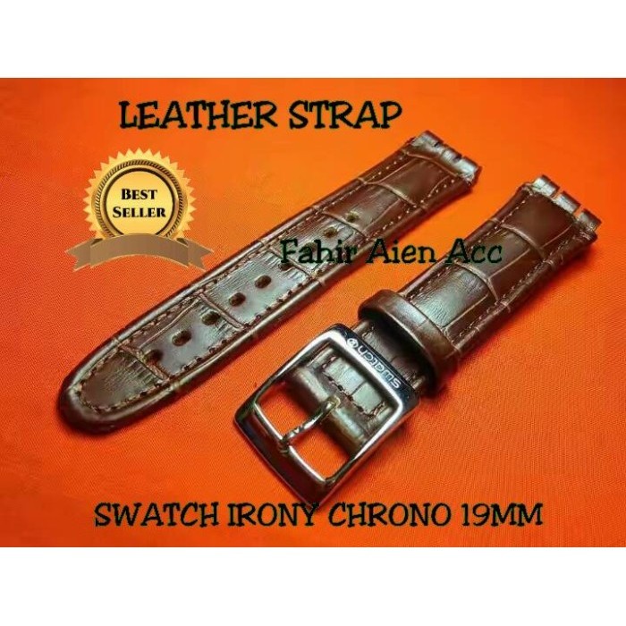 Tali Kulit Jam SWATCH IRONY CHRONO 19mm Leather Strap