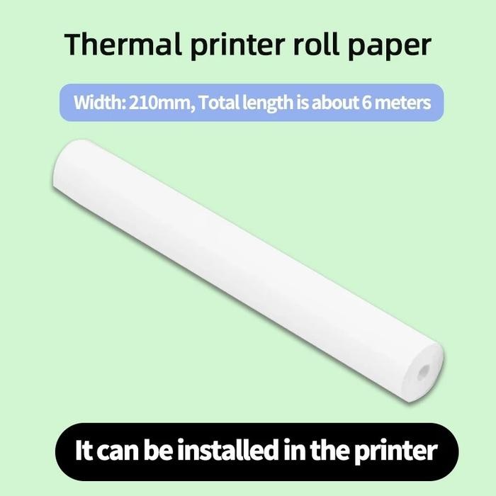 

GOOJODOQ 210mm A4 & Paper Roll Thermal Printing Paper Refill for Thermal Printer - Paper Roll