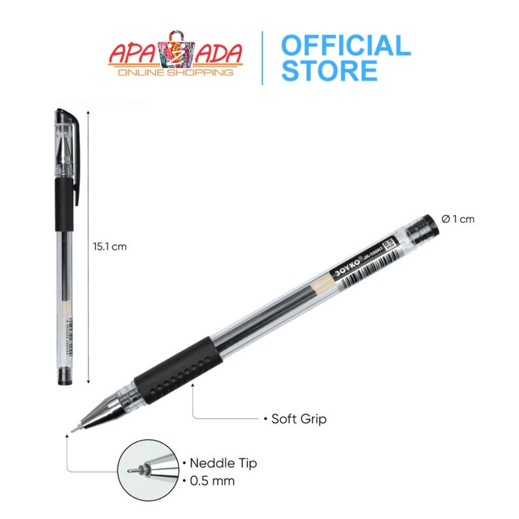 

Ay00! Gel Pen / Pulpen Gel 0.5mm [1 Pack - 12 Pcs Pulpen] / Pena Joyko Smooth JK-100NT