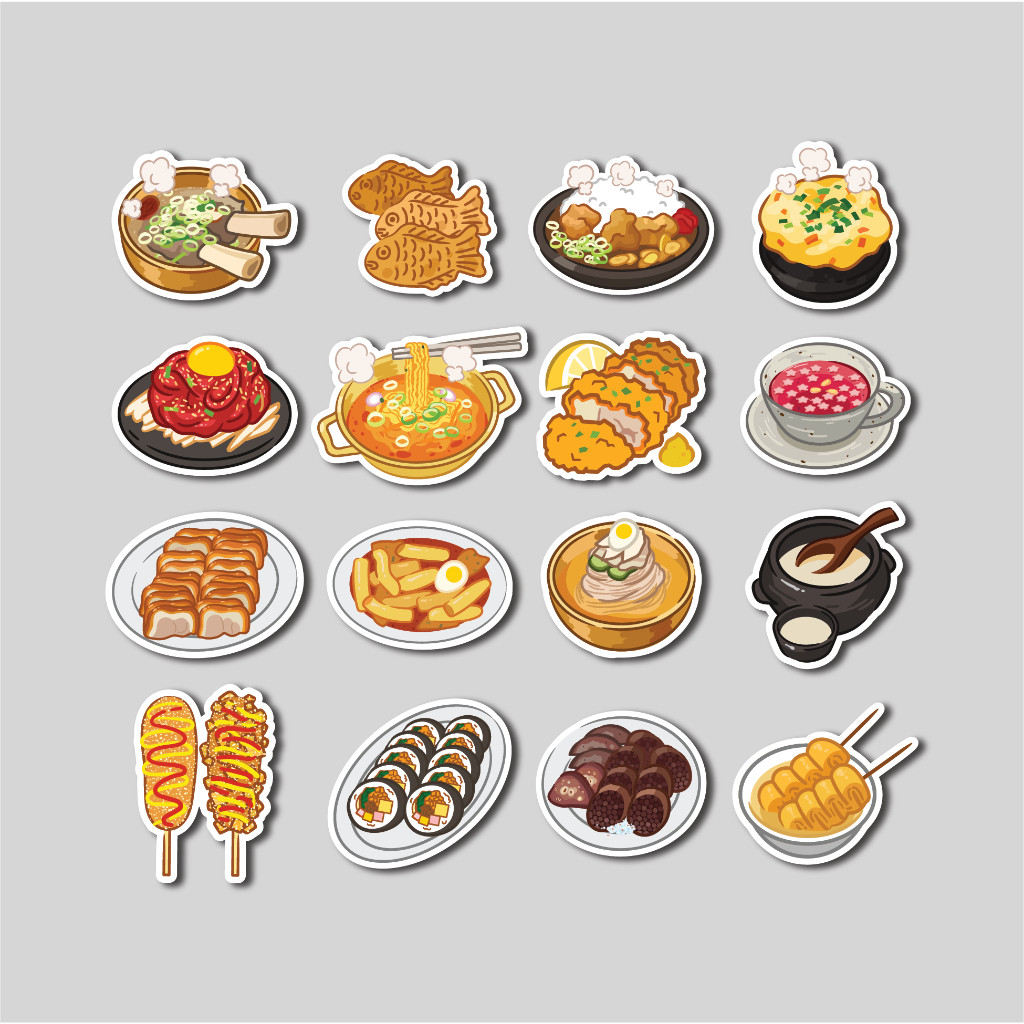 

Sticker Pack K-drama Food | Sticker Tumbler | Stiker Laptop Koper Helm