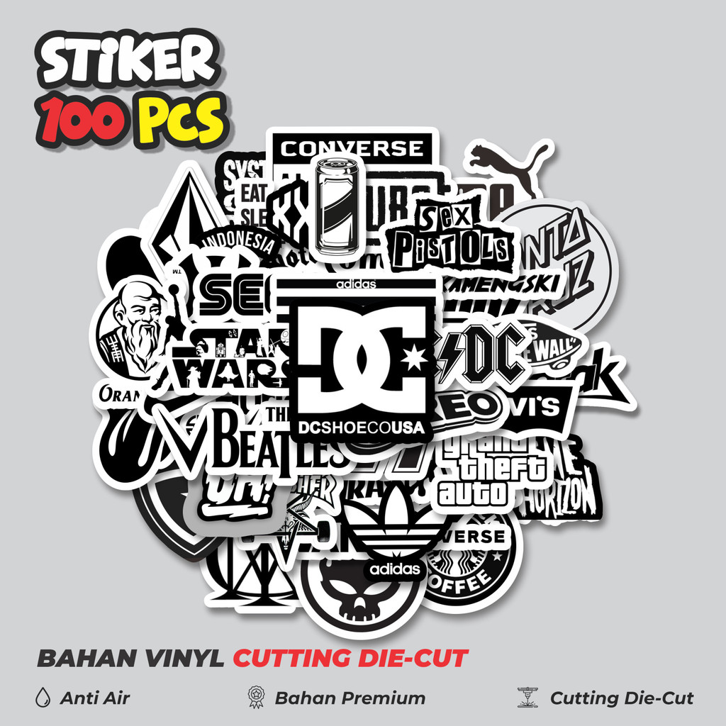 

Terbaru! 50 pcs Stiker Random Aesthetic Black & White Versi 3 Dekorasi Lucu Kreatif untuk Notebook, Skateboard, HP