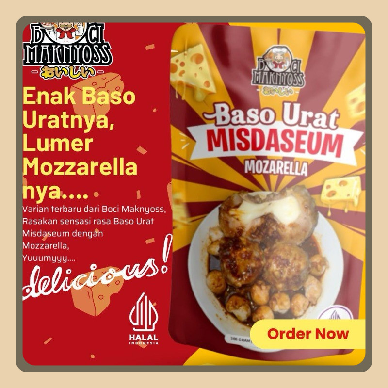 

Baso Urat Mozarella Misdaseum Maknyoss Rasa Manis Pedas Asam