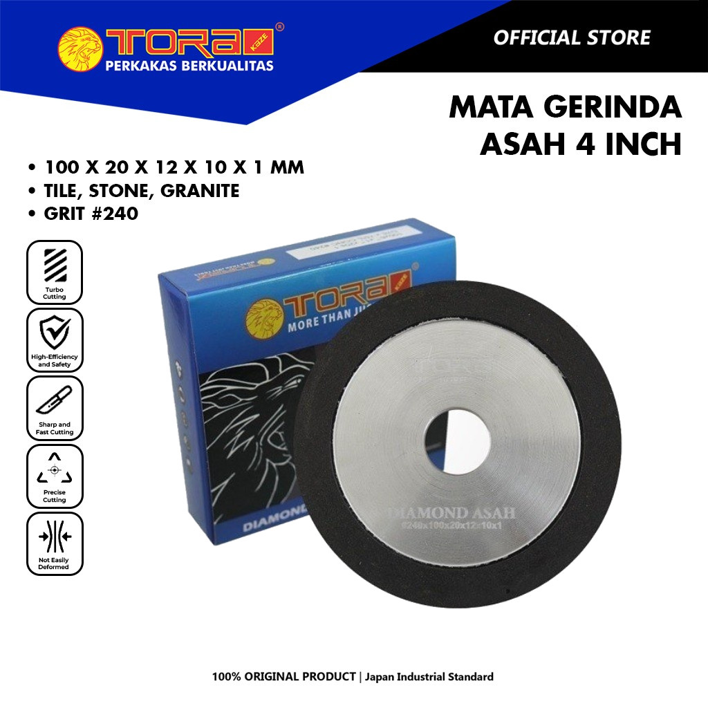 TORA Mata Gerinda Asah 4 Inch #240 - Diamond Asah - Diamond Grinding Wheel