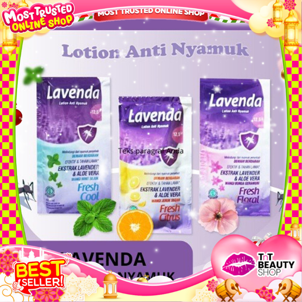 Lavenda Lotion Anti Nyamuk Renceng 8ml isi 14 Sachet | TnT Beauty Shop