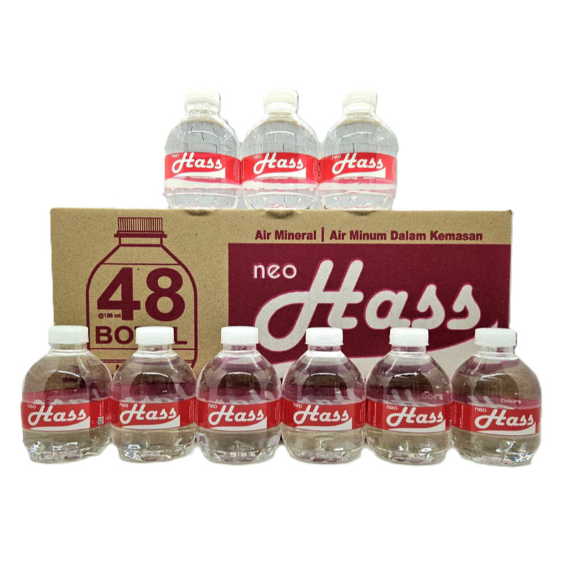 

Air Mineral Neo Hass mini 188ml Botol 1 dus (1dus isi 48) bukan cleo kecil 220 ml