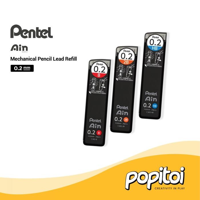 

Pentel Ain Mechanical Pencil Lead Refill (NEW) 0.2 0.3 0.4 0.5 0.7 0.9 1.3 mm Isi Ulang Pensil Mekanik Stein - 0.2, HB BEST SELLER