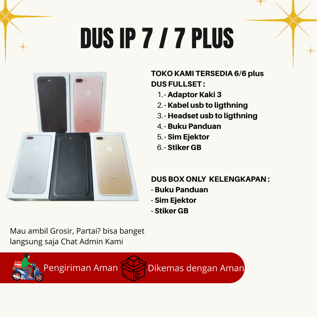 

DUS BOX KOTAK COMPATIBLE FOR IPH 7 / 7 PLUS GROSIRDUS89