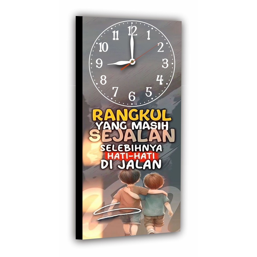 Jam dinding Picbox keren kata kata motivasi mdf 45cm hiasan kamar tidur/ hiasan ruang tamu/ DLL