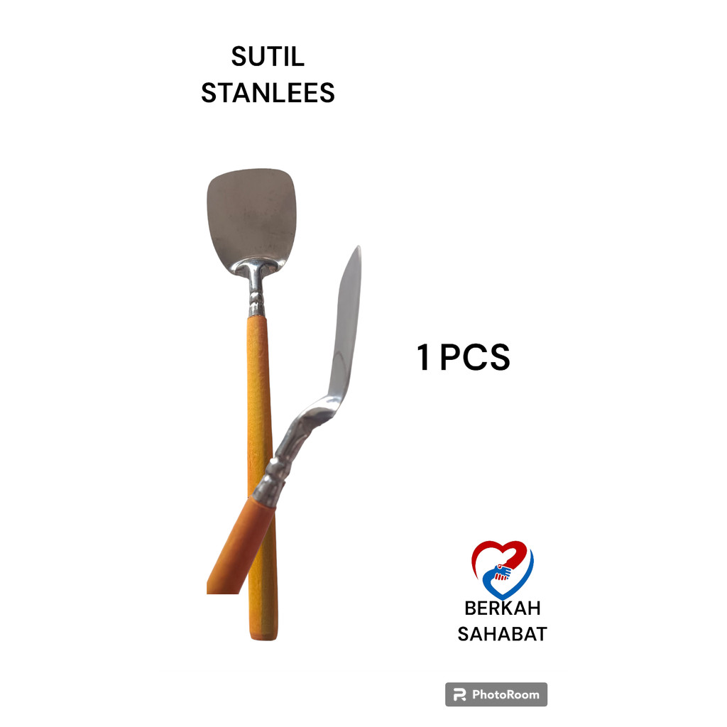 sutil putulan gagang kayu lubang dan tanpa lubang / spatula gagang kayu / sodet gagang kayu 1 pcs