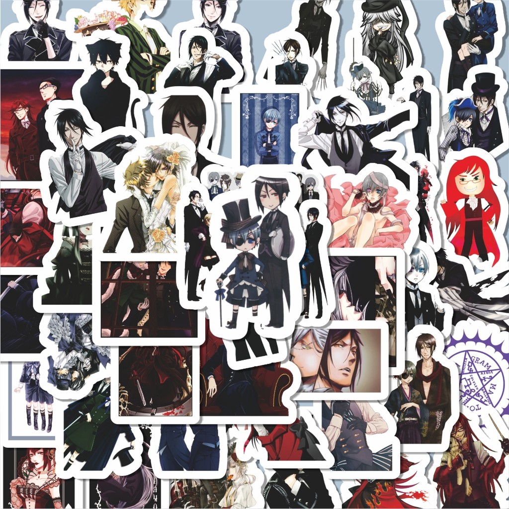 

100PCS Lucu Sticker Anime Black Butler Stiker Aesthetic Stiker Anti Air Stikers Berperekat Waterproof sticker decal buat Motor Helm Buku Journal Koper Casing HP Laptop Botol Minum Hadiah anak