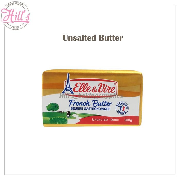 

PROMO MURAH !!! ELLE & VIRE UNSALTED DAN SALTED BUTTER 200gr / MENTEGA TAWAR ASIN /ELLEVIRE PATS 200 gr 227gr / MPASI - EV UNSALTED