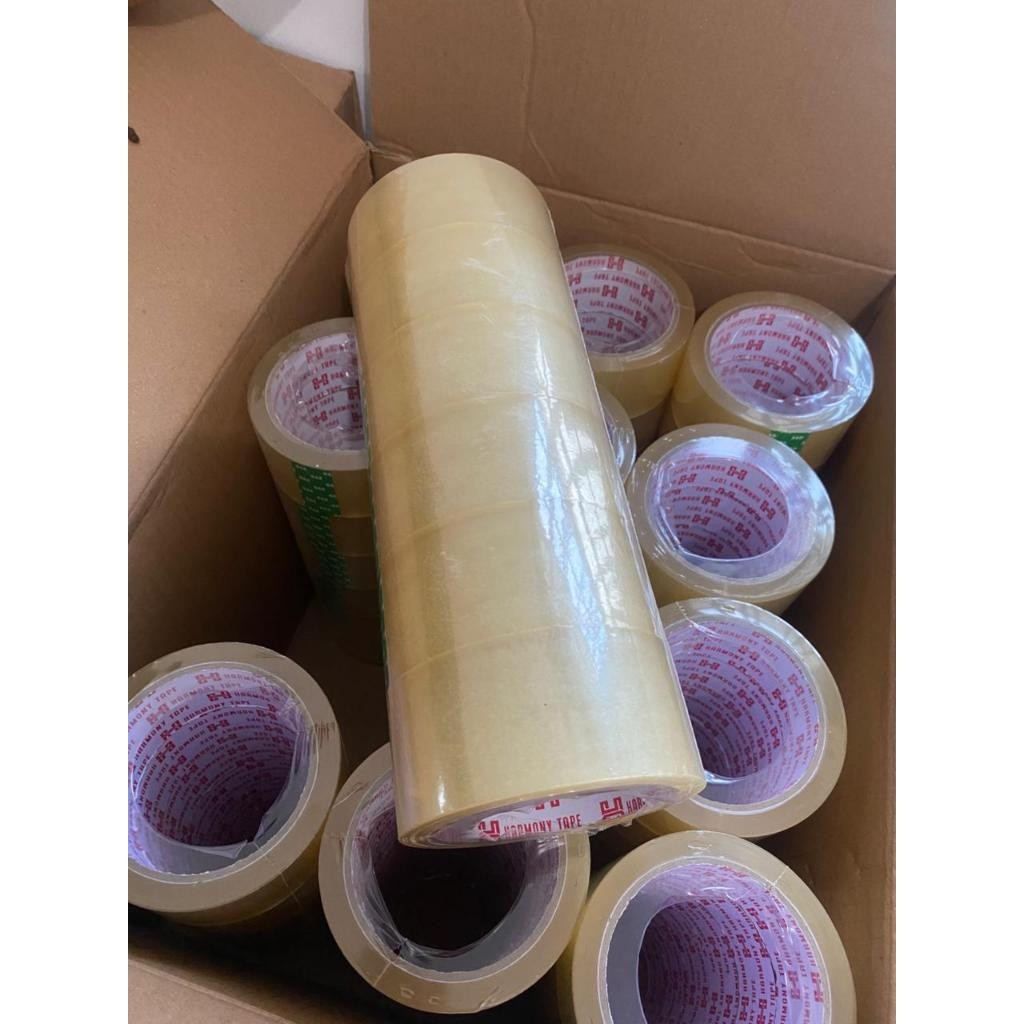 

Lakban OPP Packing 45mm x 100 Yard Isi 72 Roll / Kardus | Lakban Bening Kuning Honey Cream untuk Kardus
