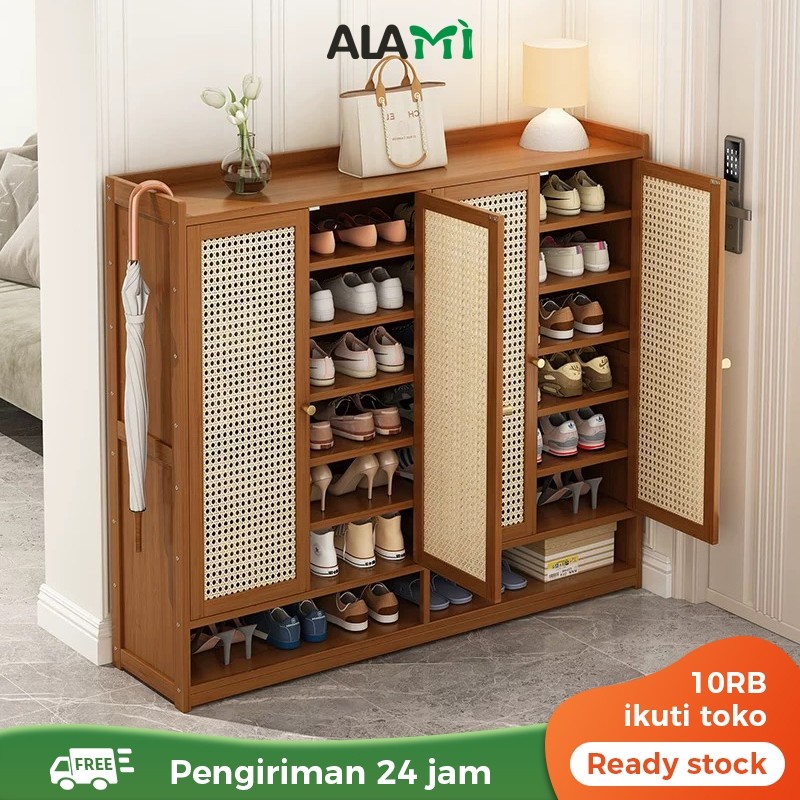Alami Rak Sepatu Susun Tertutup Lemari Sepatu Aesthetic Minimalis Rak Sepatu Informa