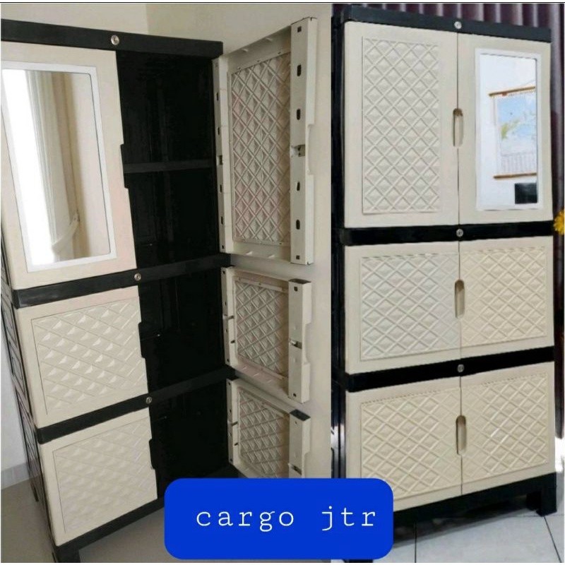 LEMARI PLASTIK JUMBO AQUOSE PLUS KACA VIA CARGO