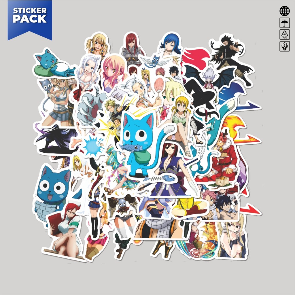 

[100PCS]Stiker Pack Sticker Anime Fairy Tail Lucu Anti Air Stikers Berperekat Waterproof Sticker Decal Buat Motor Helm Buku Journal Koper Casing HP Laptop Botol Minum