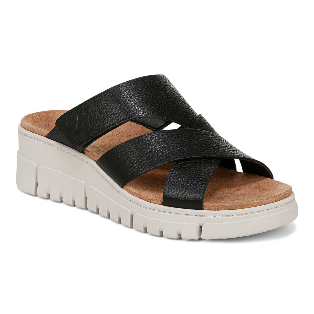 Vionic Uptown Sunset Black Sandal Wanita