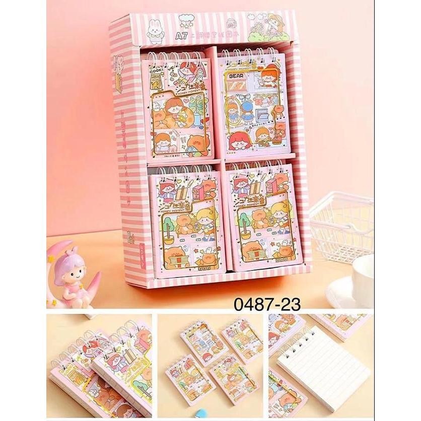

*AJS* (HONEY MOMENT) BUKU NOTES SPIRAL ATAS / NOTES A7 MOTIF KARAKTER KOREA