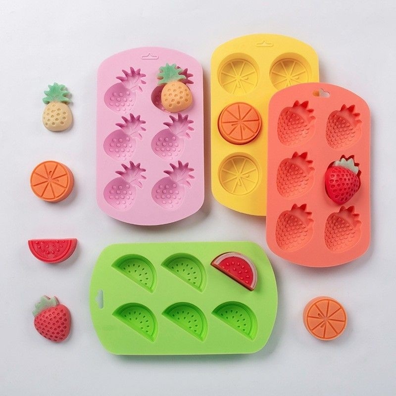 RB Cetakan Buah Silikon Semangka Strawberry Nanas Lemon Coklat Kue Jelly Puding Permen Fruit Mold