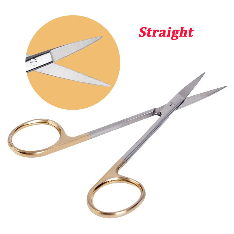 Marwa Gunting Iris Lurus Bengkok Gunting Iris Tajam Tajam Gunting Iris Ukuran 11,5 cm Operating Scis