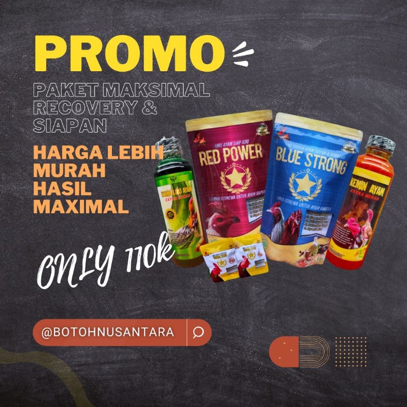 Doping Ayam filipina Terbaik PAKET MAKSIMAL perlengkapan siap adu lengkap red power extra fooding bl