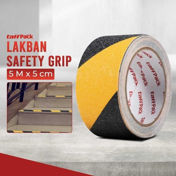 

Lakban Tape TaffPACK Safety Grip Anti Slip Strong Traction 5 m x 5 cm - Hitam/Kuning
