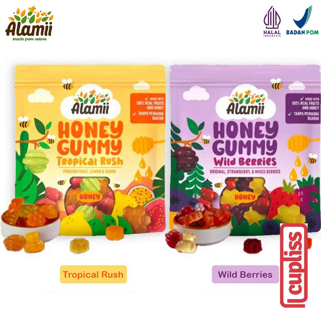 

Alamii 40g Permen Jelly Madu Cemilan Less Sugar Rendah Gula Wild Berries Tropical Rush Gummy