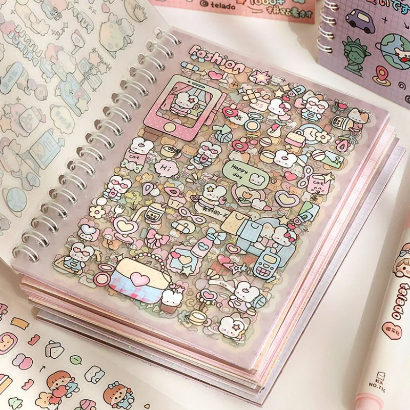 

Cute Kpop Decorative Sticker Book Washi Paper Journal DIY Material Decoration Kawaii Stickers Scrapbooking Ins Stationery