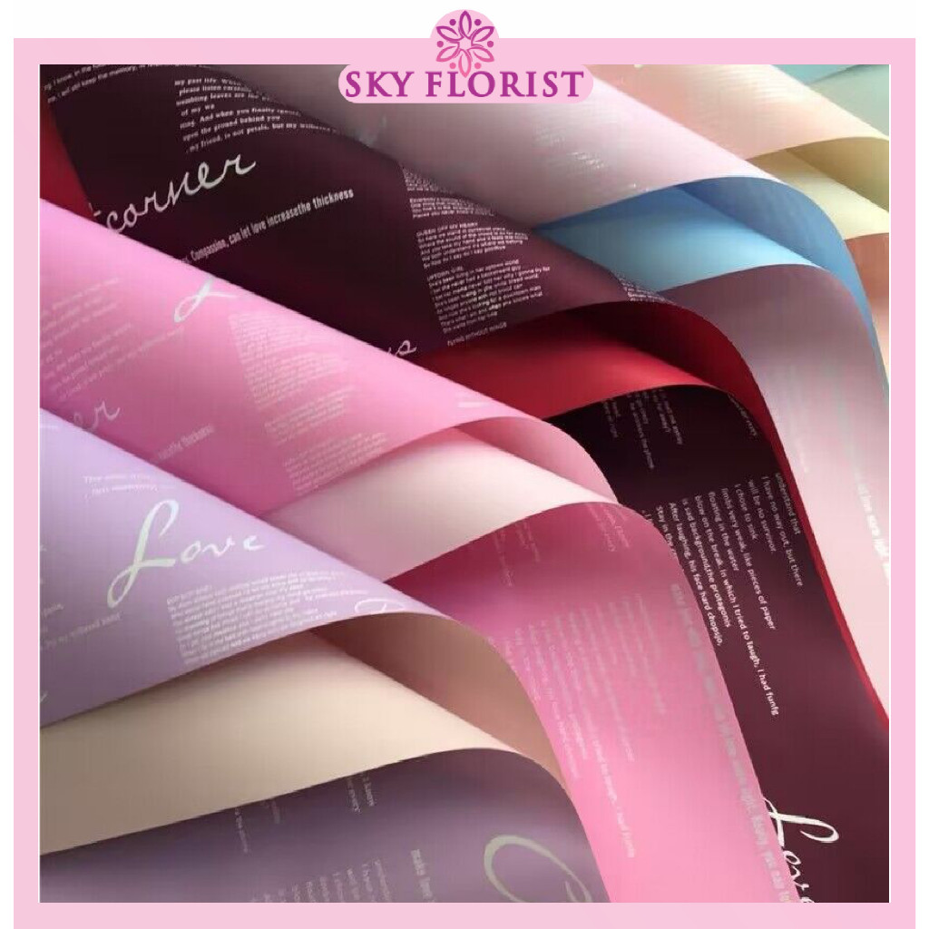 

PROMO!20 Lembar Flower Wrapping Cellophane Paper Bi Color Dua Warna Korean Kertas Buket Bunga Bouquet KB6025READY