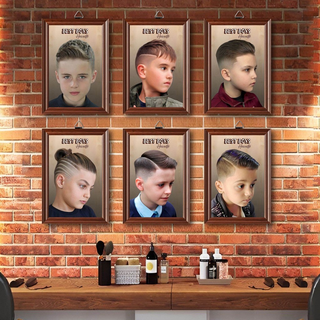 Poster Barbershop Model Anak Anak Poster Pangkas Rambut Poster Salon Hiasan Dinding Dekorasi Hd