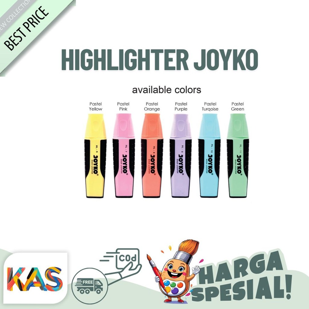 

Highlighter Joyko HL 6-11 Pastel Color Penanda Tulisan - Satuan