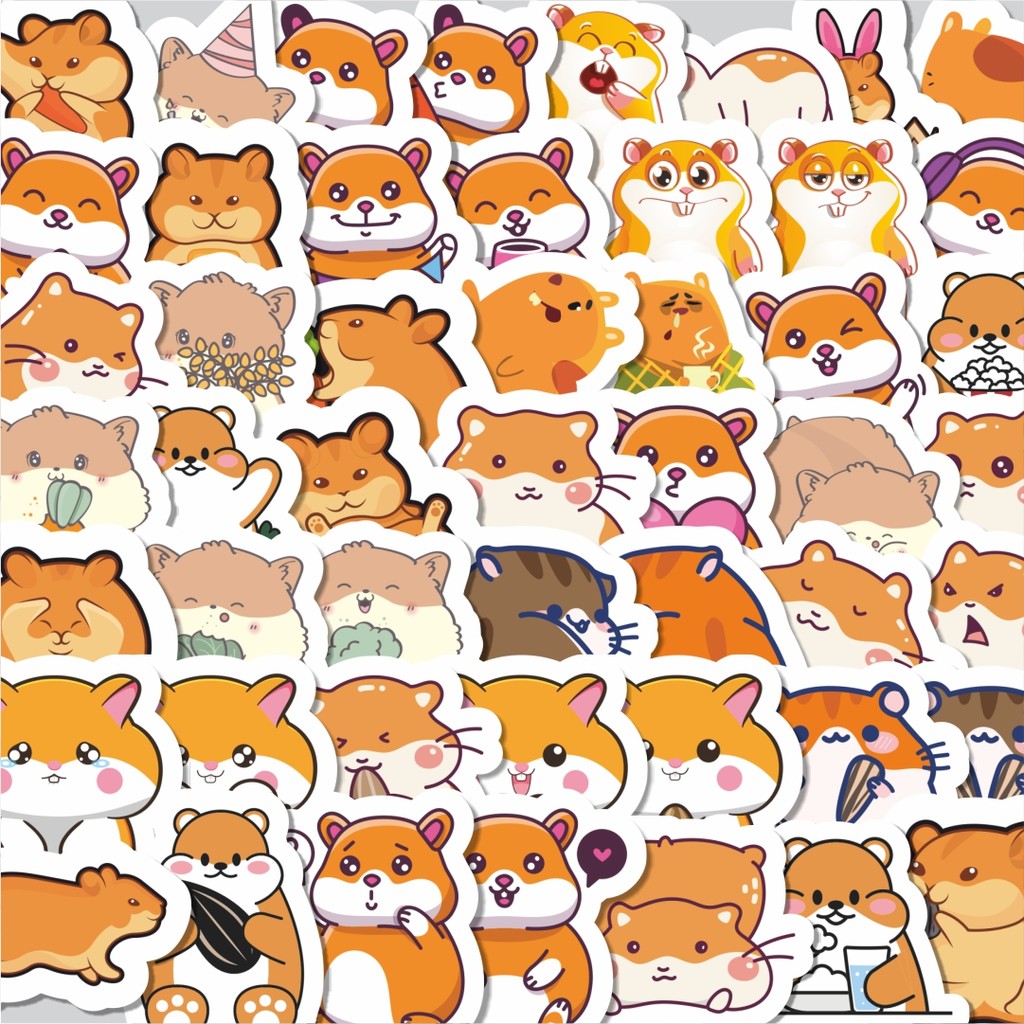 

Stiker Cutting Pack Sticker Kartun Hewan Hamster Isi 100Pcs Series Aesthetic Lucu Keren Untuk Koper Bahan Vynil