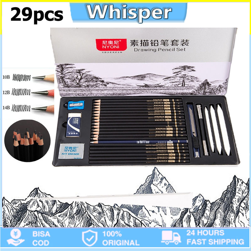 

Nyoni 29 Pensil Dalam Kotak Timah Logam Sketsa Gambar Set Pensil Gambar Set Lengkap