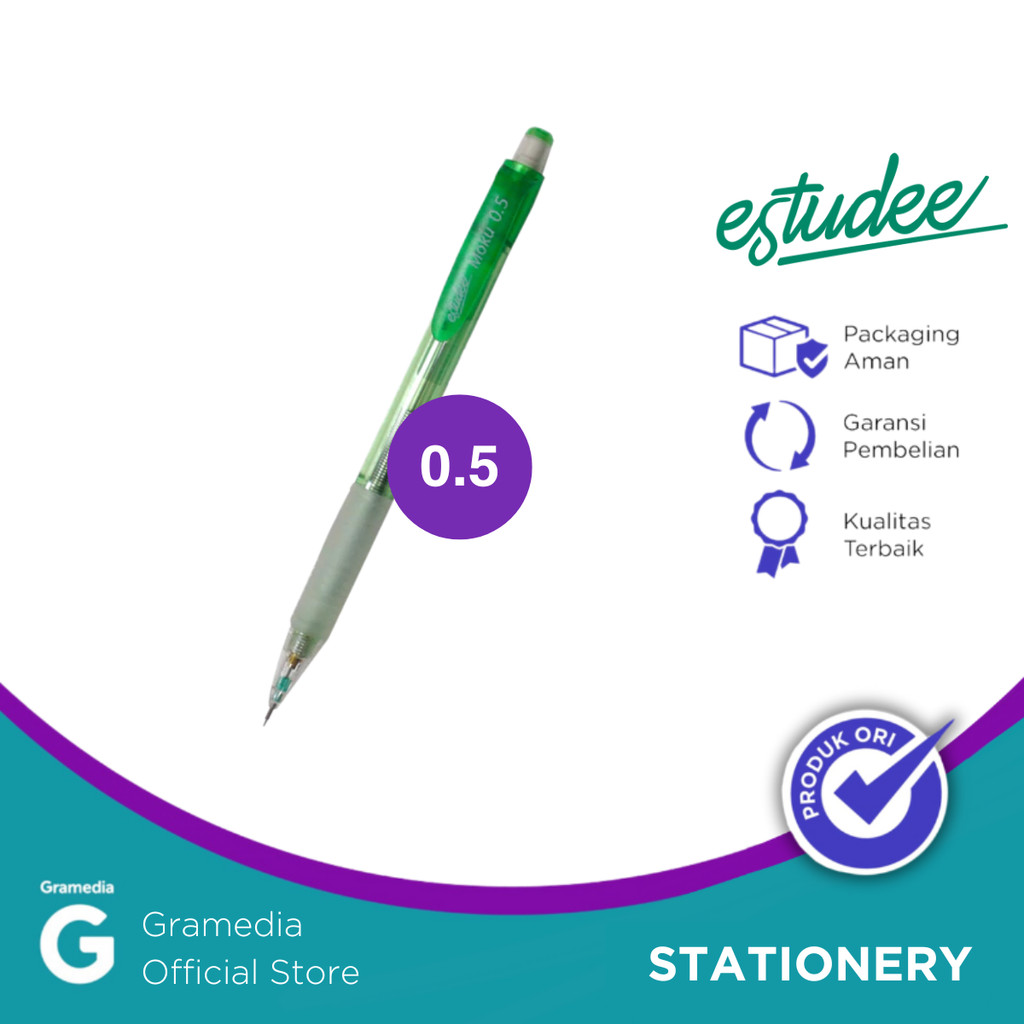 

Pensil Mekanik Estudee Moku Mech Pencil Auto Shake 0.5Mm Green