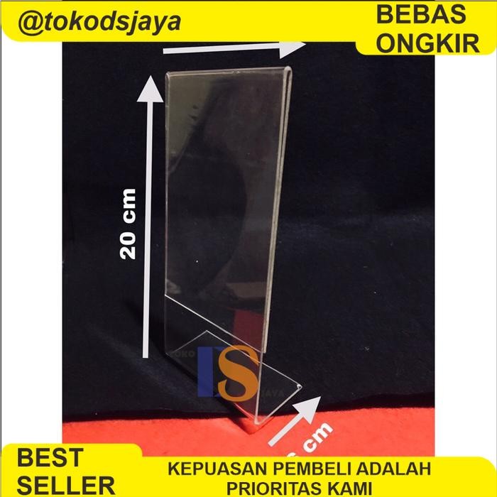 

PROMO 10 x 20 cm PL - Akrilik Tempat Barcode/Qris/Brosur/Nomor Meja Tebal 2mm Acrylic Stand - 10x20 PL