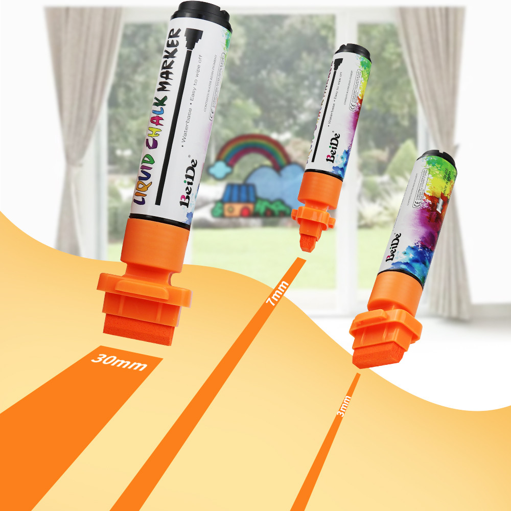 

8 Colors Liquid Chalk Marker Pen 30mm Erasable Graffiti Markers for Stone Glass Whiteboard Window Art Supplies