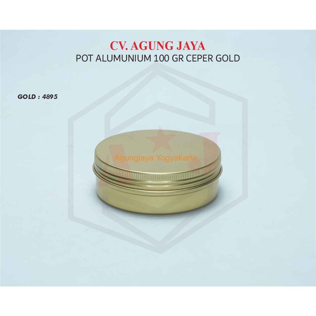 Pot Alumunium 100 g Gold/Pot Pomade/Pot Cream/Jar Alumuniu/ Wadah Pomade/Tin Alumunium/ Pot Pomade