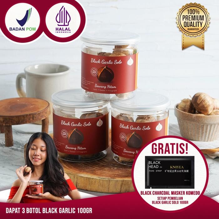 

3 BOTOL Black Garlic Solo ( Bawang Hitam Tunggal) 100 Gr - 100 GR