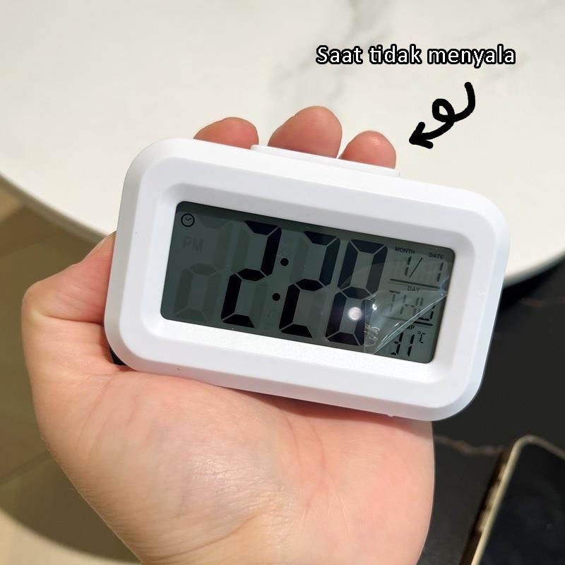 Jam Digital Alarm Minimalis Bercahaya / Jam Weker Meja Digital LED Mini Yang Lucu Ada Suara Indah