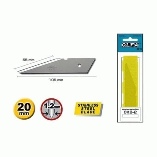 OLFA CKB 2 Refill Cutter CKB-2 Spare Blade Craft Knife CK-2 - Kuning, Standar quality