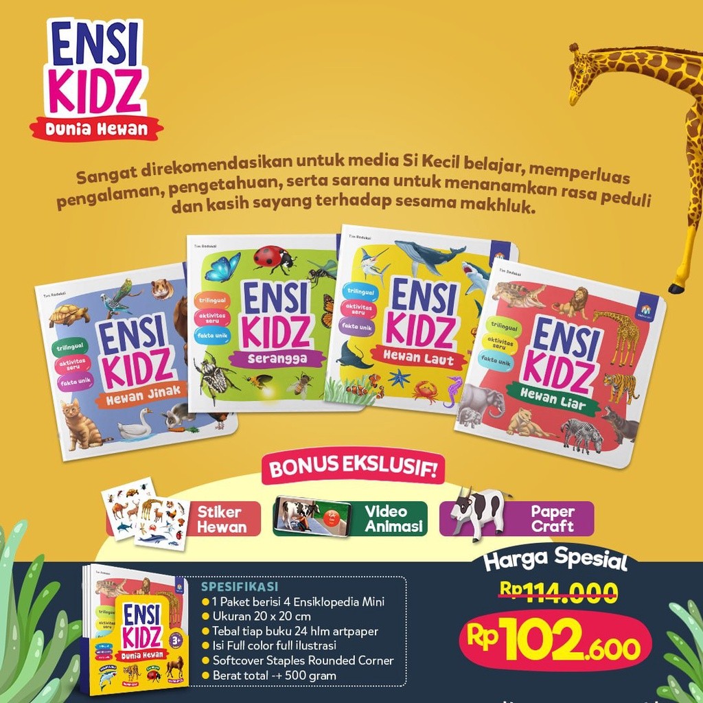 

[Ready Stock] Ensikidz Dunia Hewan (Dapat 4 Buku) / Buku Anak Tentang Hewan