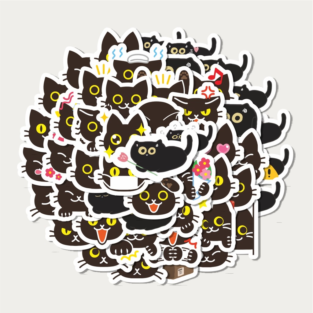 

Sticker Pack Stiker Kucing Hitam Lucu Stiker | Sticker TUMBLR | Stiker LAPTOP KOPER HELM