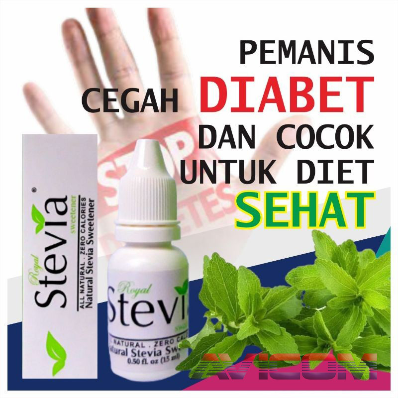 

Stevia Pemanis Alami Cair Tetes Gula Stevia Untuk Diabetes Diet Diabet Royal Stevia