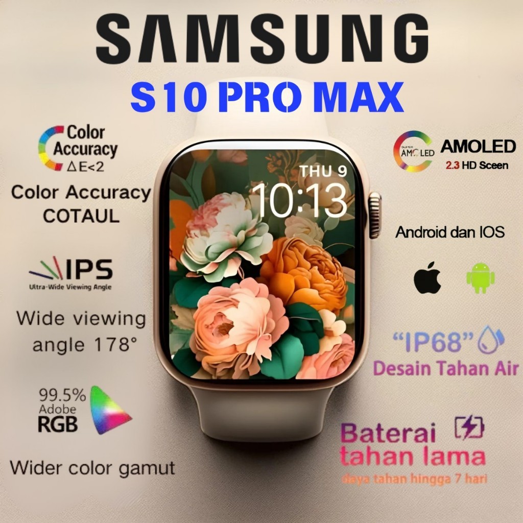 SAMSUNG【️100% Original 】2025 SmartWatch S10 Pro Max 46mm Layar Pulau Dinamis 2.3 In Terbaru Hadiah U