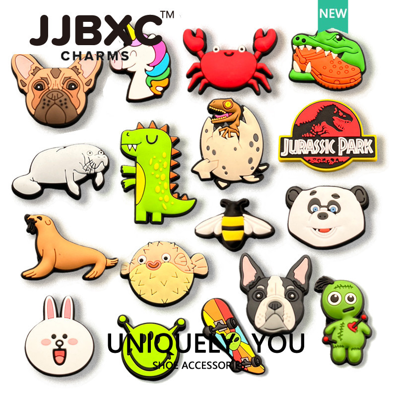 crocs jibbitz CHARM Shoe Buckle Shoe Accessories Fun Cartoon Animal Cat Dog Dinosaur DIY Fashion Sho