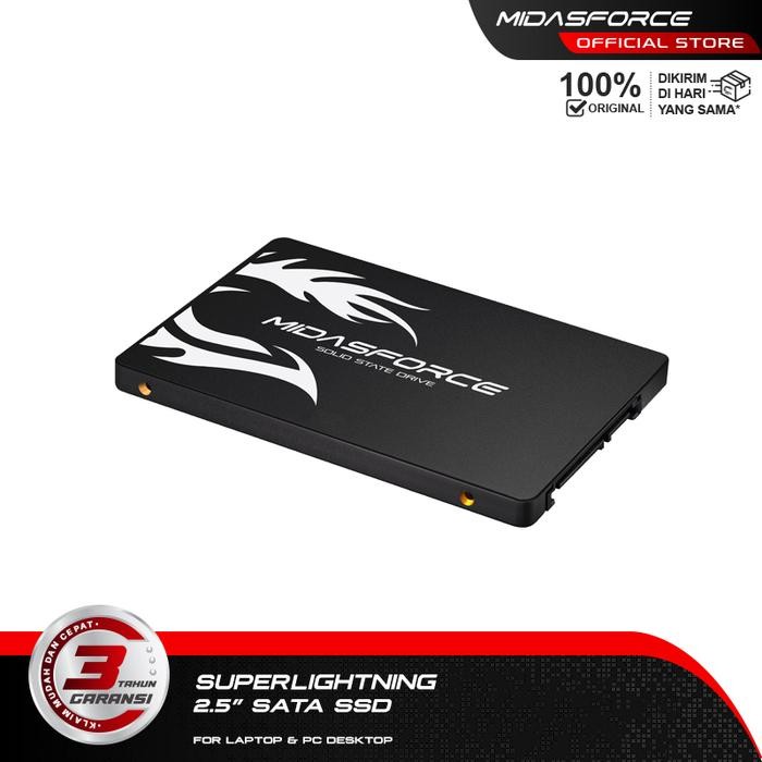 SSD Midasforce Superlightning 120GB SATA 3 6GB/s untuk Laptop dan PC Internal Penyimpanan Storage ss